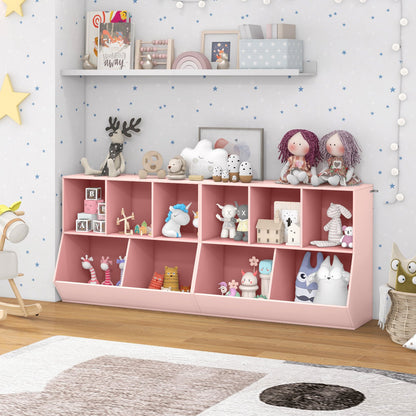 5-Cube Wooden Kids Toy Storage Organizer with Anti-Tipping Kits, Pink Kids Storage at Gallery Canada