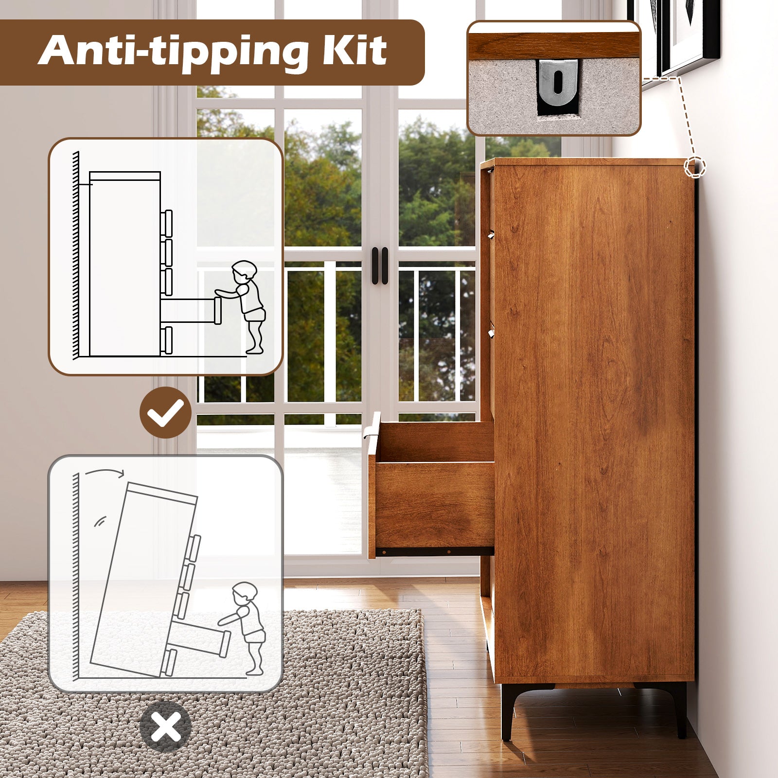 5-Drawer Dresser, Interlock System, Cherry Dressers & Chests at Gallery Canada