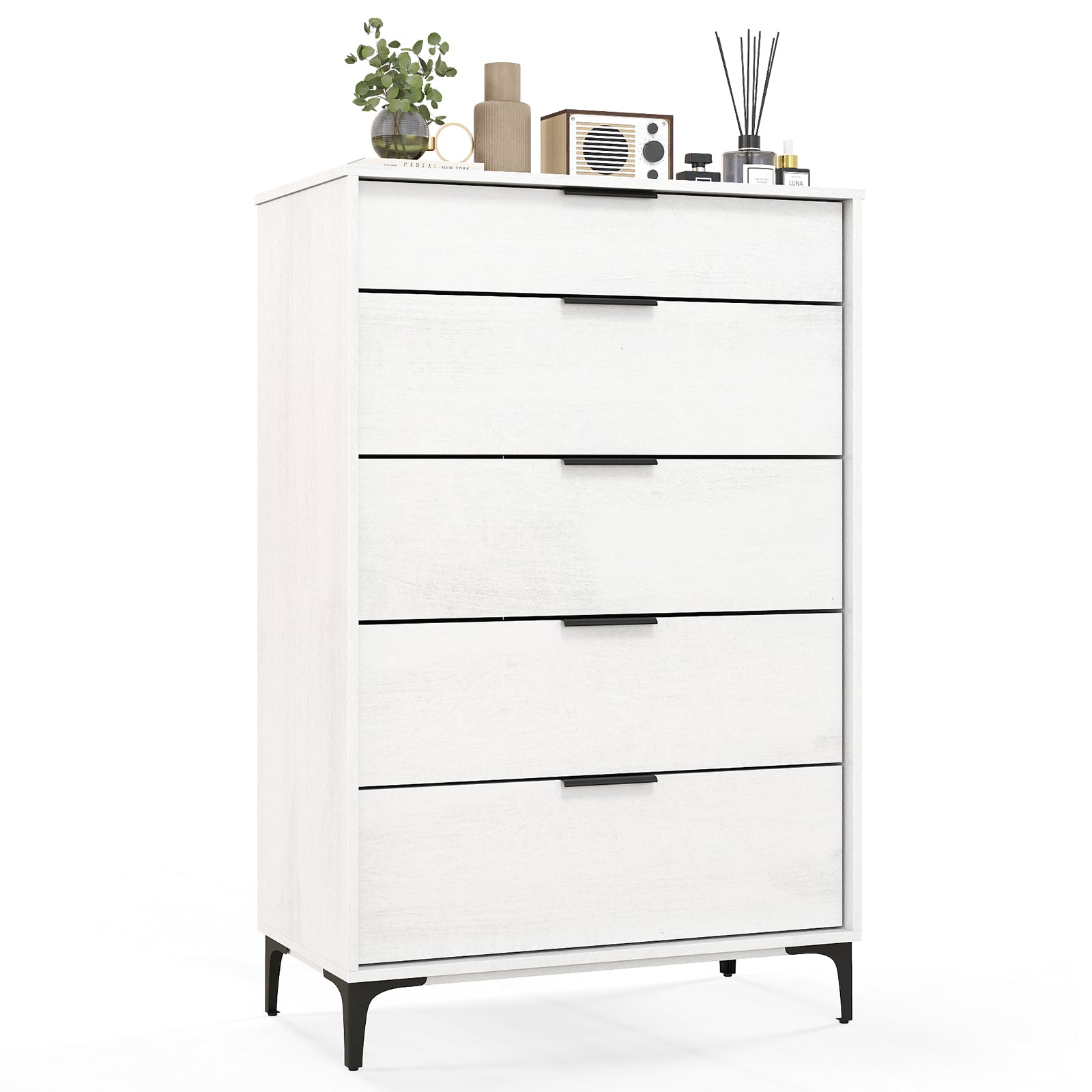 5-Drawer Dresser With Interlock System, White Dressers & Chests at Gallery Canada