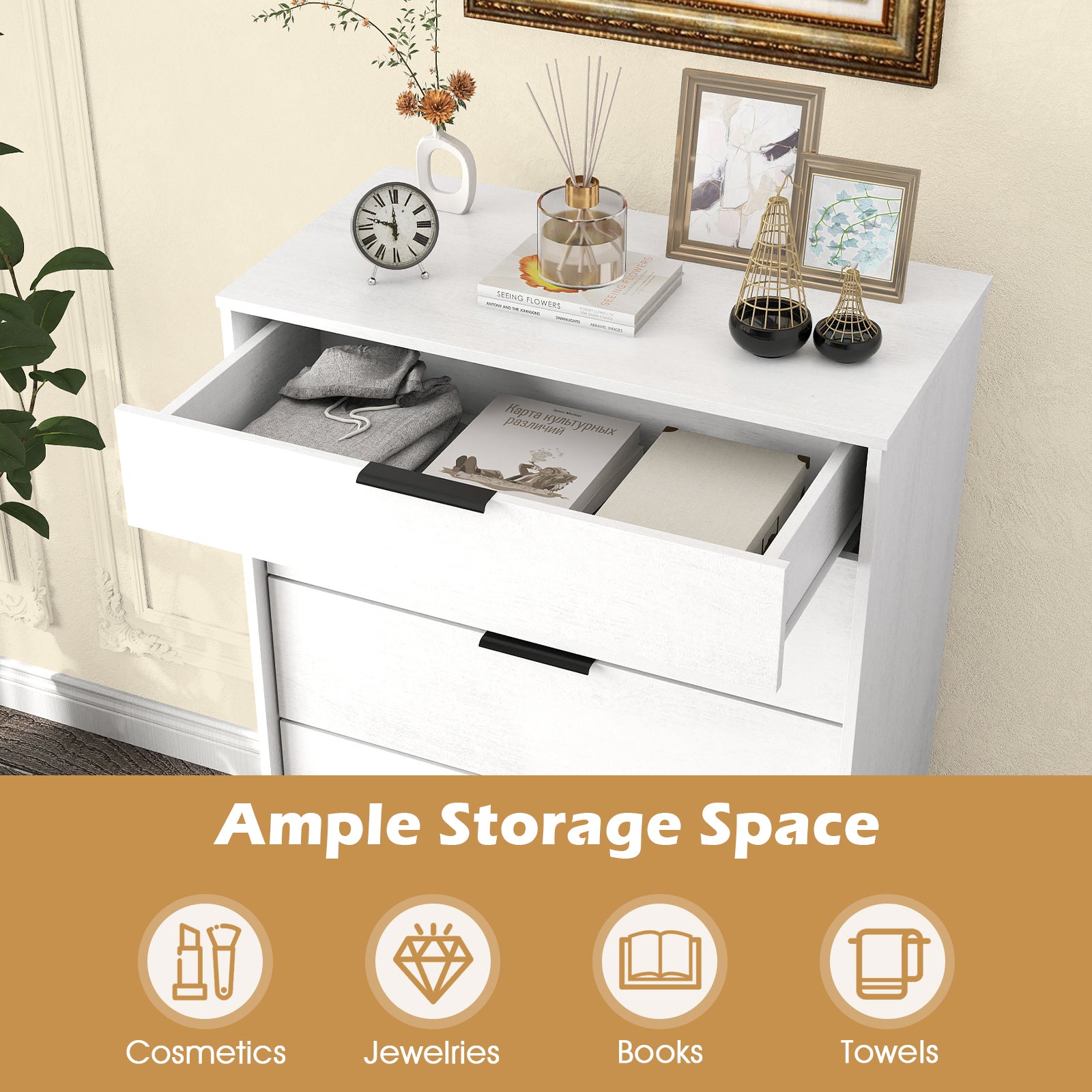5-Drawer Dresser With Interlock System, White Dressers & Chests at Gallery Canada