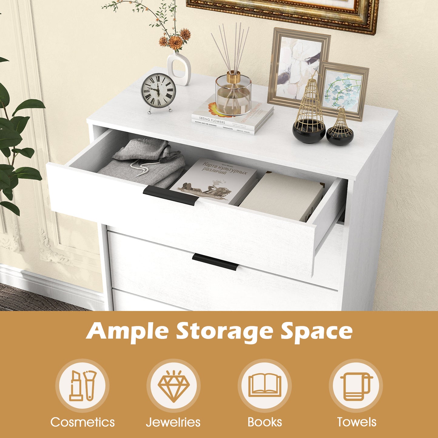 5-Drawer Dresser With Interlock System, White Dressers & Chests at Gallery Canada