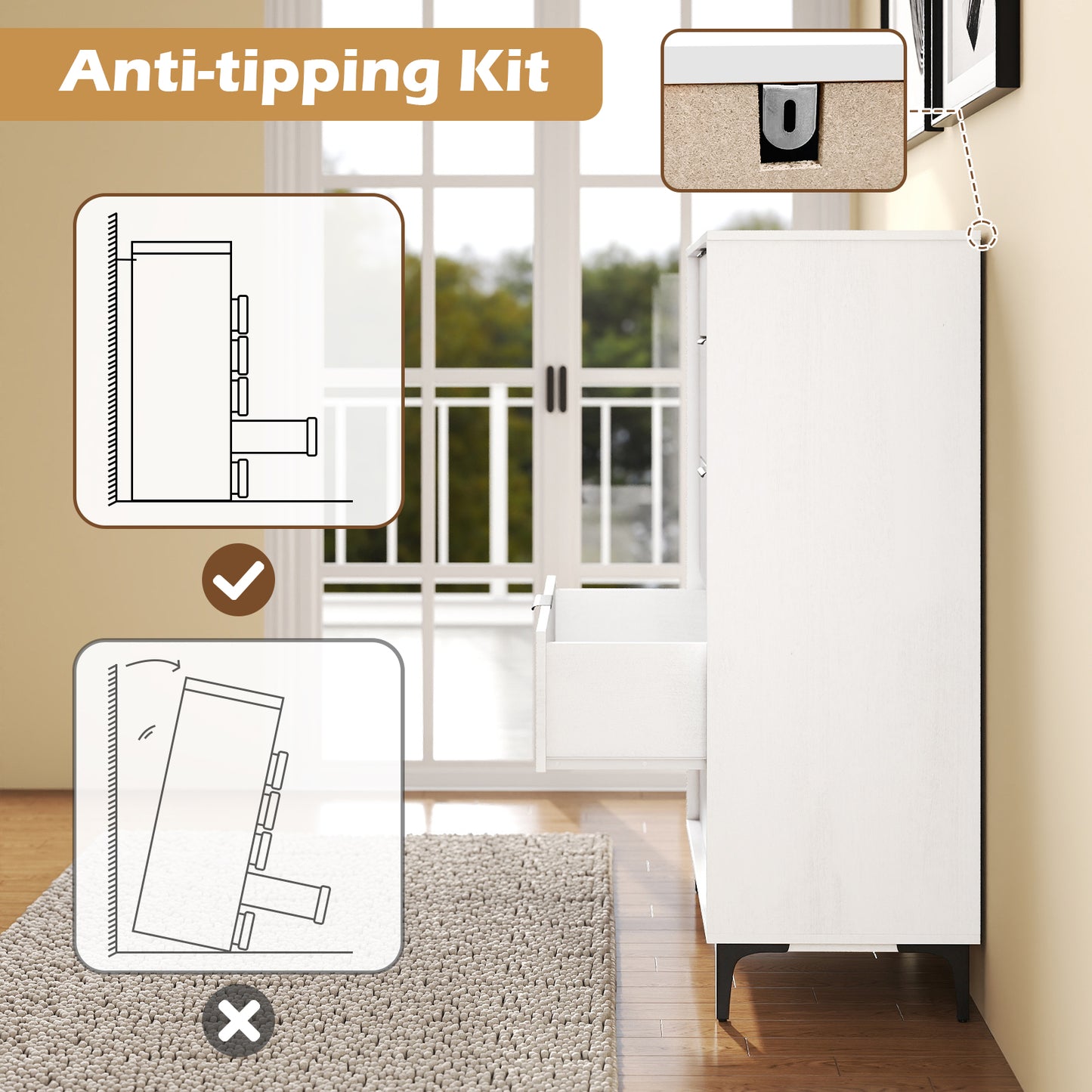 5-Drawer Dresser With Interlock System, White Dressers & Chests at Gallery Canada