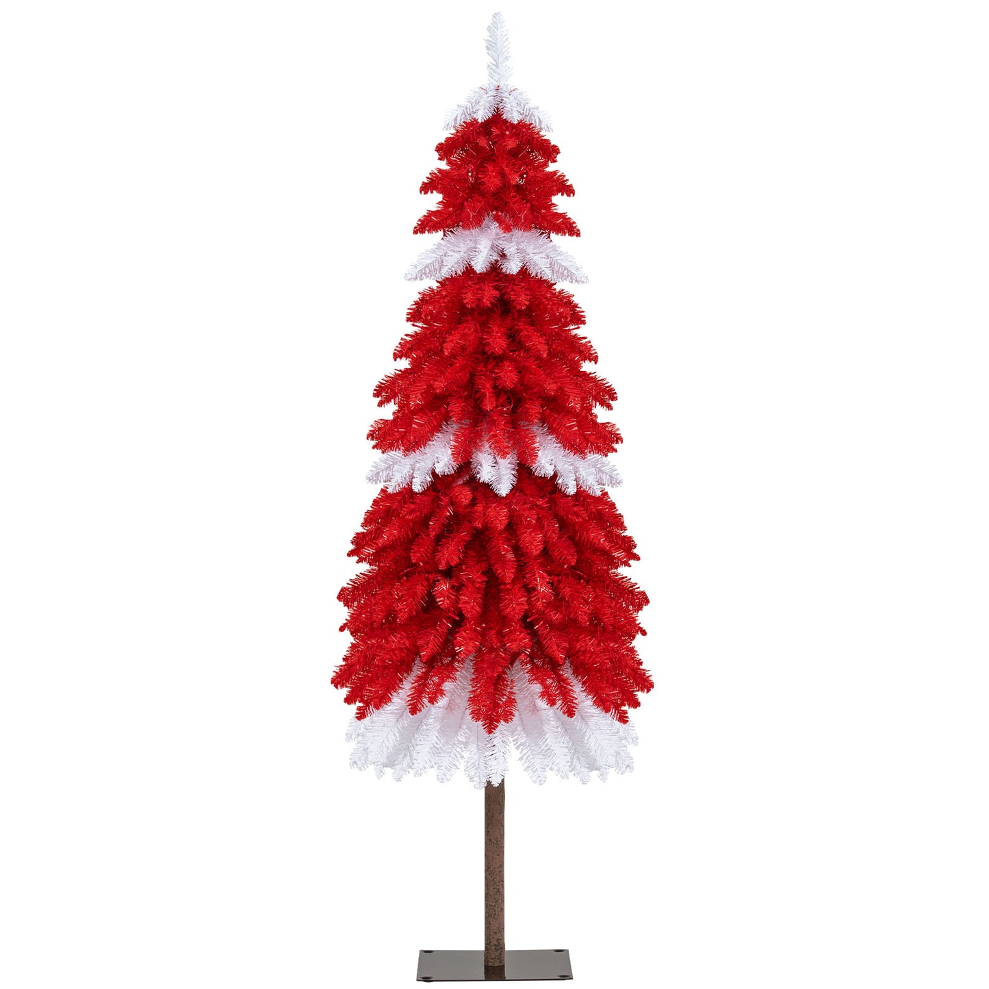 5 FT Artificial Christmas Tree Pre-lit Xmas Trees with 301 Red and White Branch Tips Christmas Tree at Gallery Canada