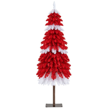 5 FT Artificial Christmas Tree Pre-lit Xmas Trees with 301 Red and White Branch Tips Christmas Tree at Gallery Canada