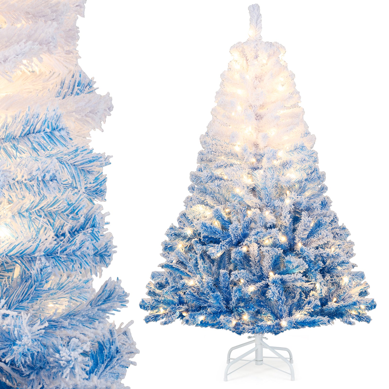 5 FT Artificial Christmas Tree, Warm White LED Lights, 8 Modes, Blue Christmas Tree at Gallery Canada