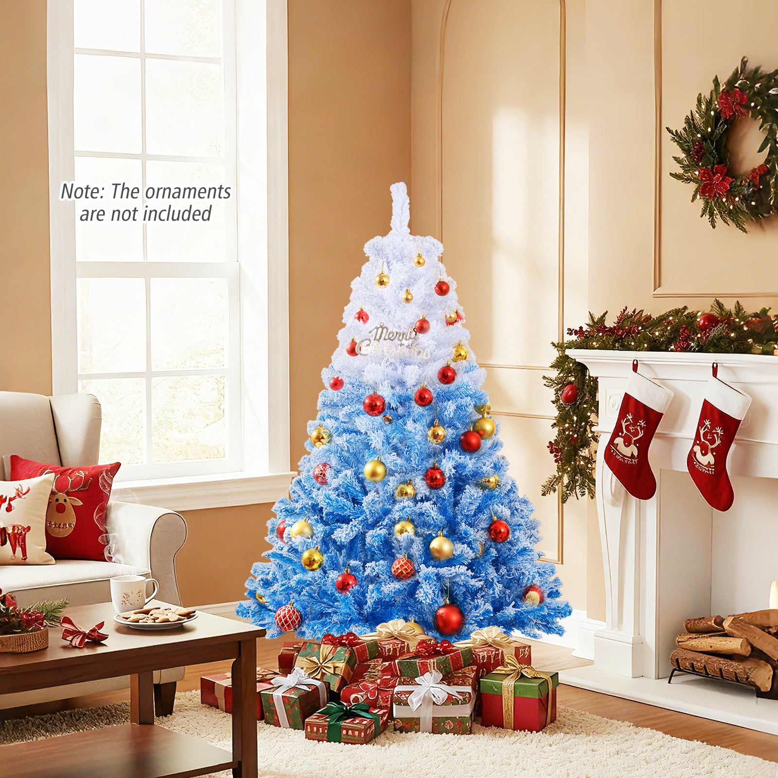5 FT Artificial Christmas Tree, Warm White LED Lights, 8 Modes, Blue Christmas Tree at Gallery Canada