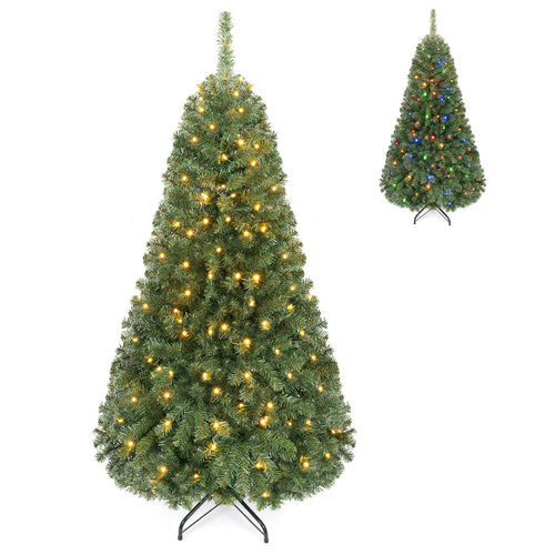 5 FT Artificial Christmas Tree with 2 Lighting Colors and Folding Metal Stand