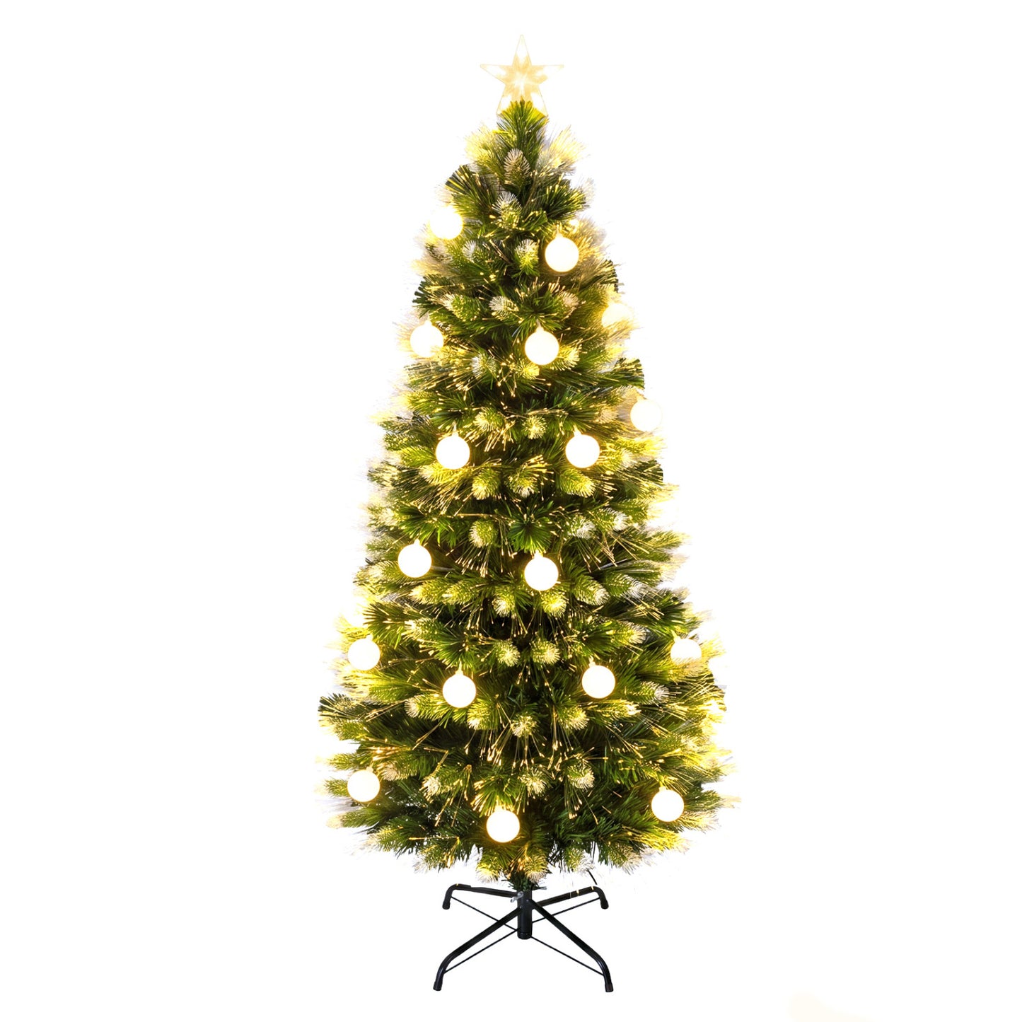 5 FT Pre-Lit Artificial Christmas Tree, Optical Fibers