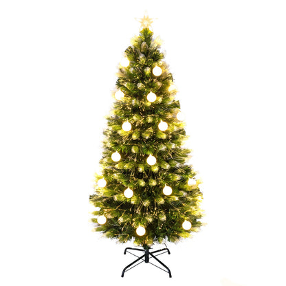 5 FT Pre-Lit Artificial Christmas Tree, Optical Fibers