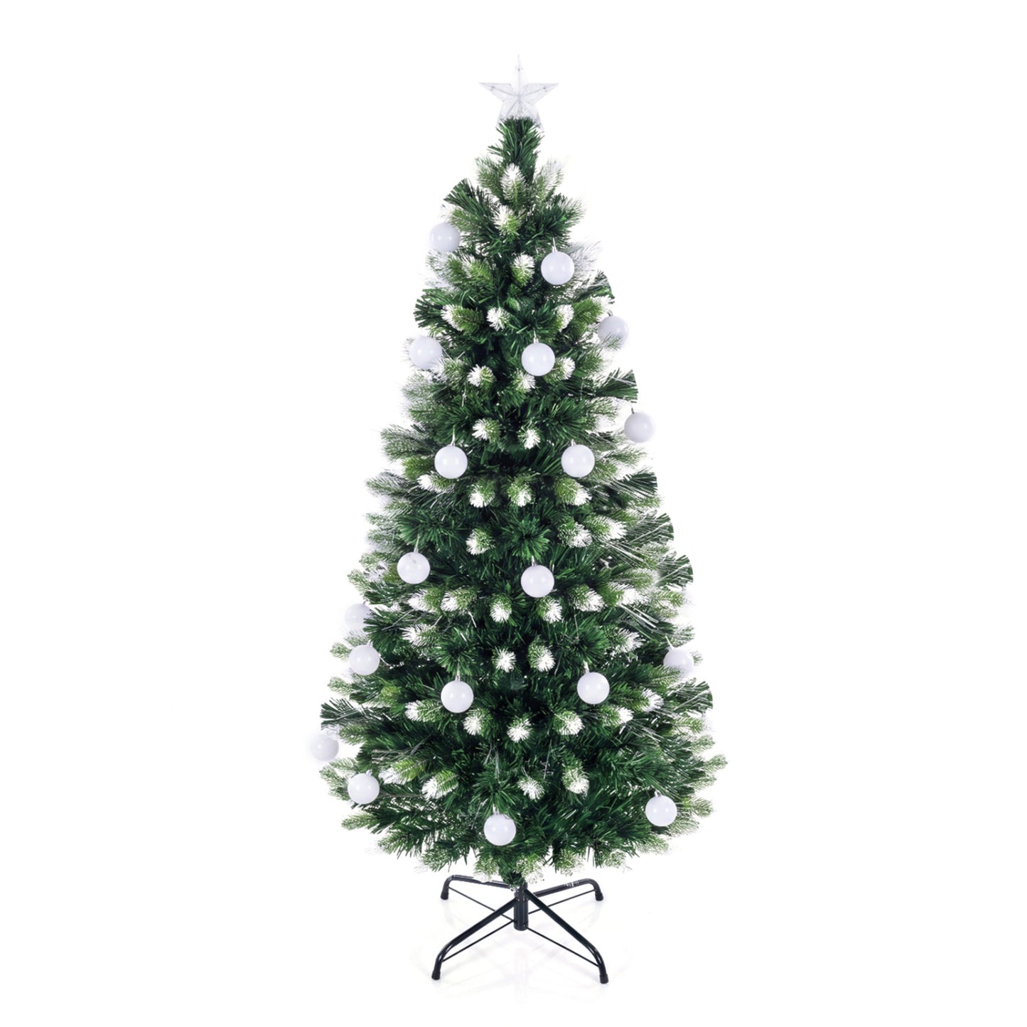 5 FT Pre-Lit Artificial Christmas Tree, Optical Fibers