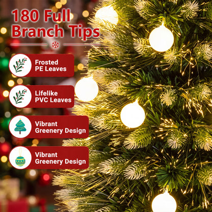 5 FT Pre-Lit Artificial Christmas Tree, Optical Fibers