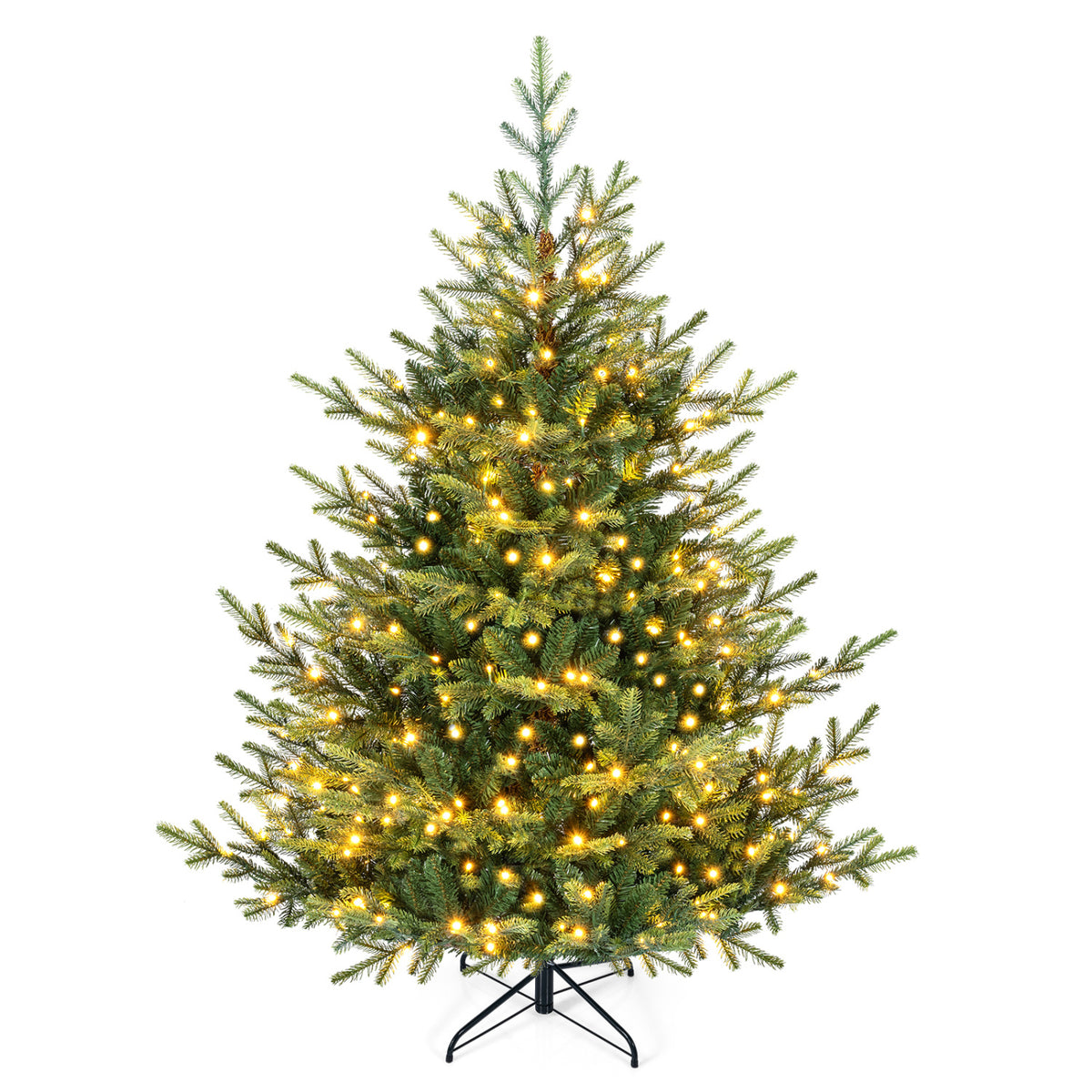 Sapin de Noël artificiel pré-éclairé de 5 pieds, 180 lumières LED blanc chaud, vert