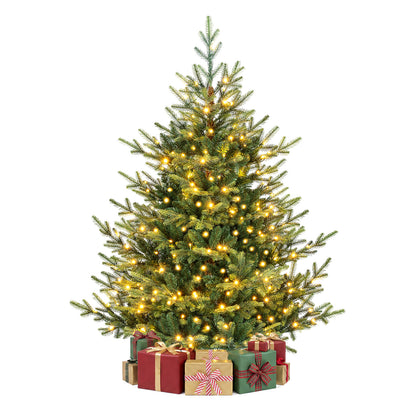 Sapin de Noël artificiel pré-éclairé de 5 pieds, 180 lumières LED blanc chaud, vert