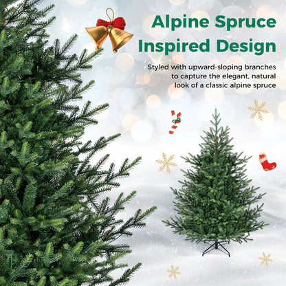 Sapin de Noël artificiel pré-éclairé de 5 pieds, 180 lumières LED blanc chaud, vert