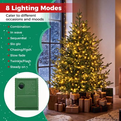 Sapin de Noël artificiel pré-éclairé de 5 pieds, 180 lumières LED blanc chaud, vert