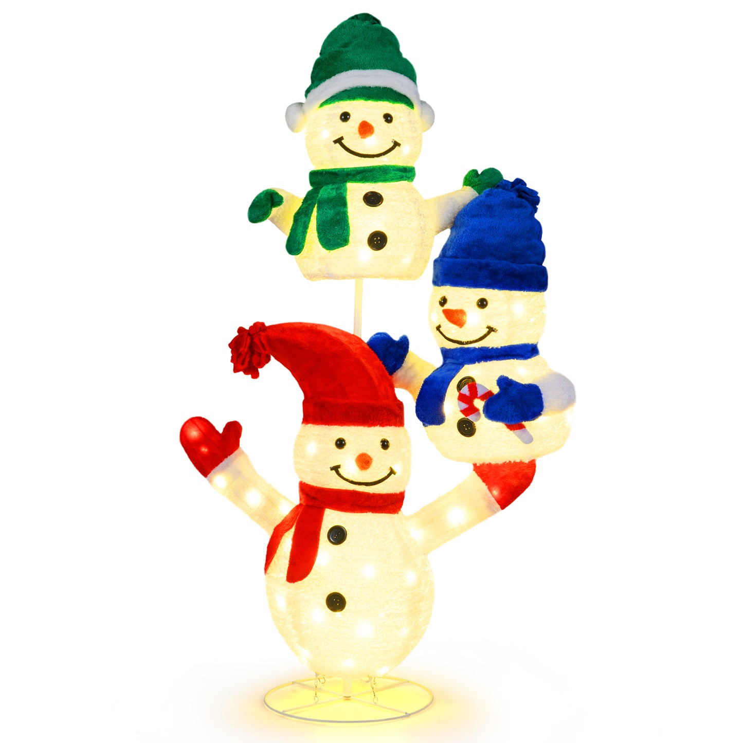5 FT Stacked Snowman Christmas Decoration, 110 LED Lights Christmas Decor & Accessories Options at Gallery Canada