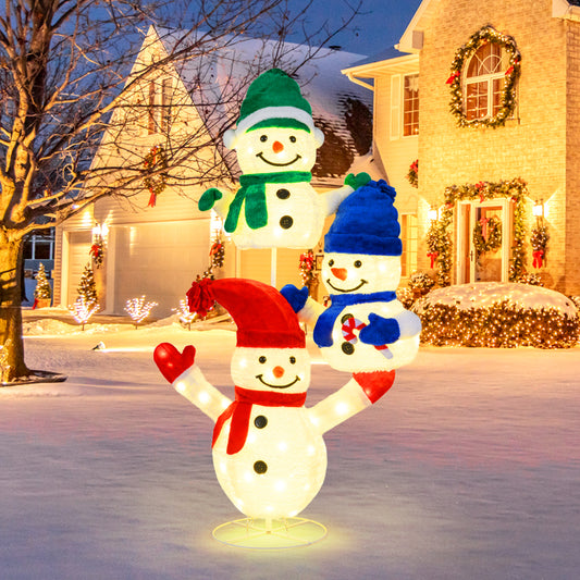 5 FT Stacked Snowman Christmas Decoration, 110 LED Lights Christmas Decor & Accessories Options at Gallery Canada
