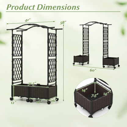 5 FT Tall Raised Garden Bed With Lockable Wheels, Hanging Roof, Brown Outdoor Decor at Gallery Canada