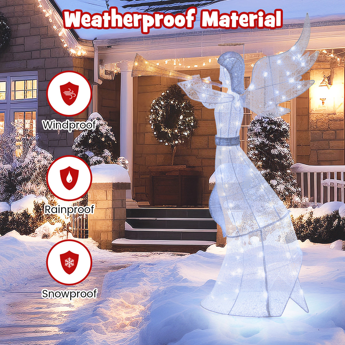 5 Feet Christmas Angel, 100 LED Lights, Ground Stakes Christmas Decor & Accessories at Gallery Canada