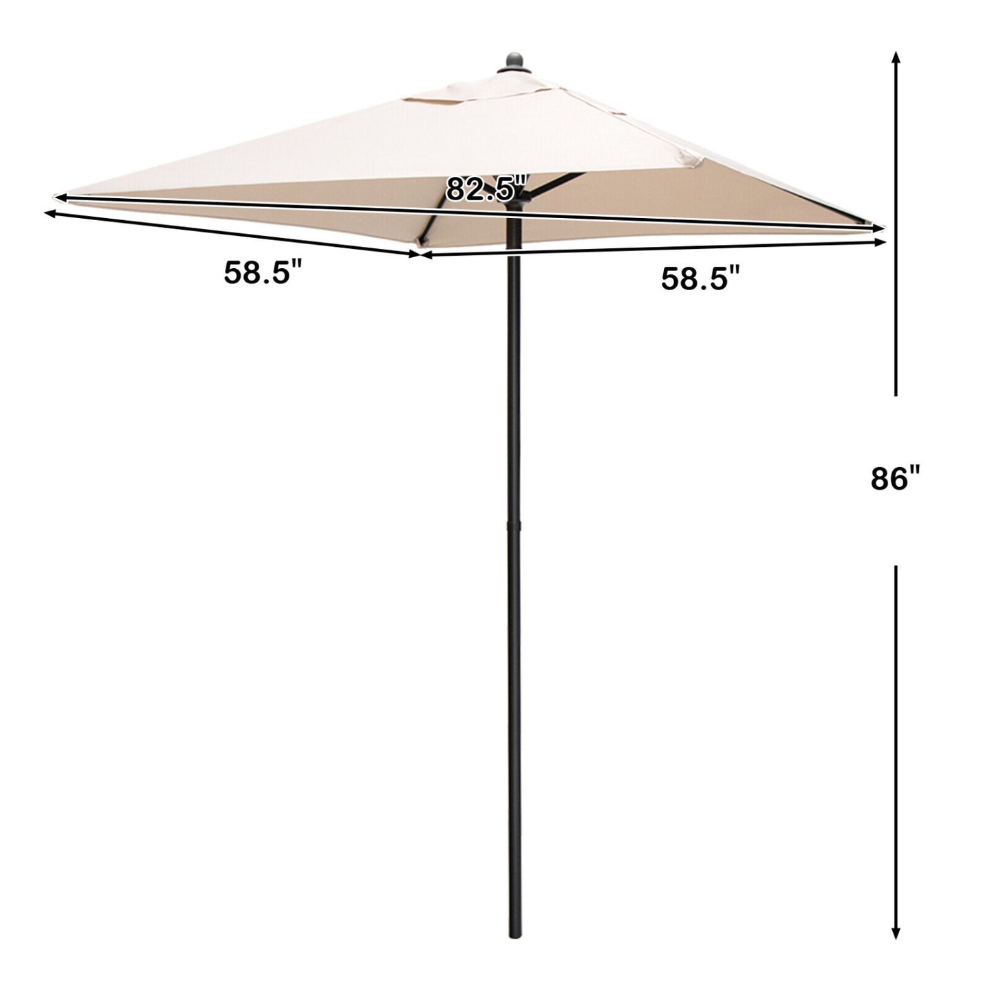 5 ft Patio Square Market Umbrella, Beige Outdoor Umbrellas at Gallery Canada