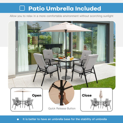 5 ft Patio Square Market Umbrella, Beige Outdoor Umbrellas at Gallery Canada