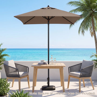 5 Ft Patio Square Market Umbrella With 4 Sturdy Ribs, Brown Outdoor Umbrellas at Gallery Canada