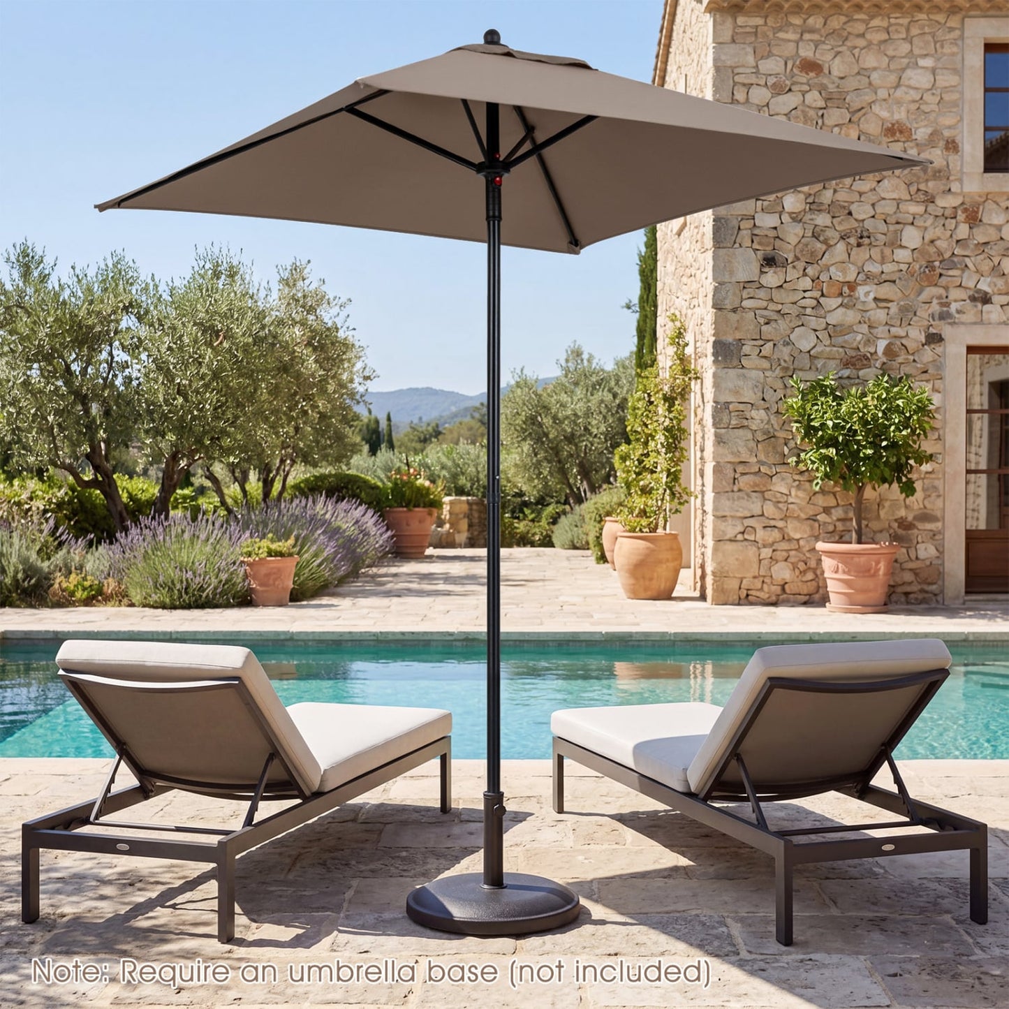 5 Ft Patio Square Market Umbrella With 4 Sturdy Ribs, Brown Outdoor Umbrellas at Gallery Canada