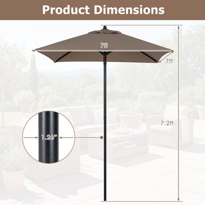 5 Ft Patio Square Market Umbrella With 4 Sturdy Ribs, Brown Outdoor Umbrellas at Gallery Canada