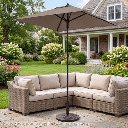 5 Ft Patio Square Market Umbrella With 4 Sturdy Ribs, Brown Outdoor Umbrellas at Gallery Canada