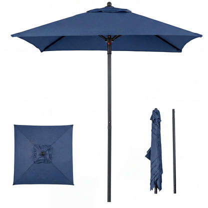 5 Feet Patio Square Market Table Umbrella Shelter with 4 Sturdy Ribs, Navy Outdoor Umbrellas at Gallery Canada