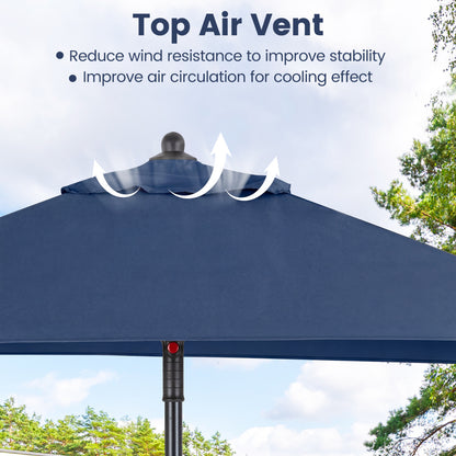 5 Feet Patio Square Market Table Umbrella Shelter with 4 Sturdy Ribs, Navy Outdoor Umbrellas at Gallery Canada