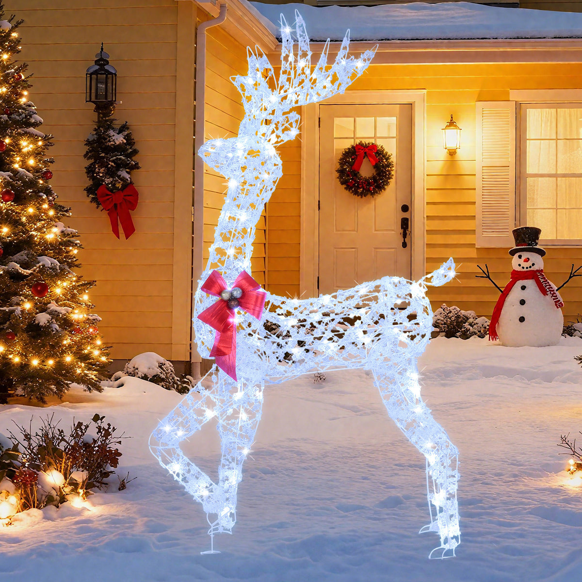 5 Feet Pre-Lit Christmas Reindeer With 100 LED Lights Christmas Decor & Accessories at Gallery Canada