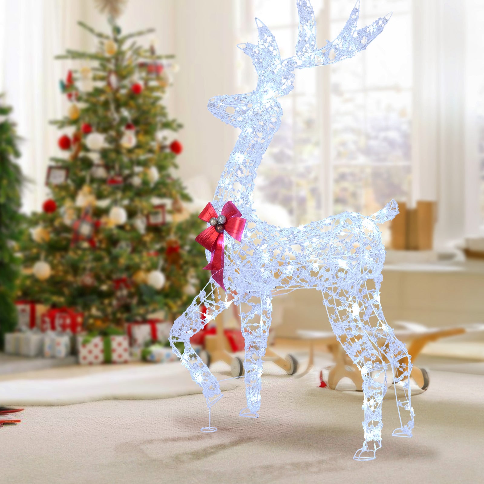 5 Feet Pre-Lit Christmas Reindeer With 100 LED Lights Christmas Decor & Accessories at Gallery Canada