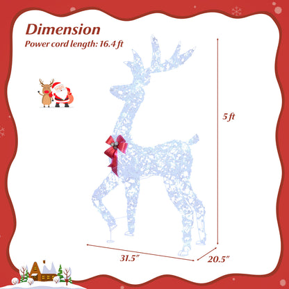 5 Feet Pre-Lit Christmas Reindeer With 100 LED Lights Christmas Decor & Accessories at Gallery Canada