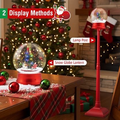 5 Ft Musical Christmas Street Lamp with 8 Tunes and Blowing Snow, Red Christmas Decor & Accessories at Gallery Canada