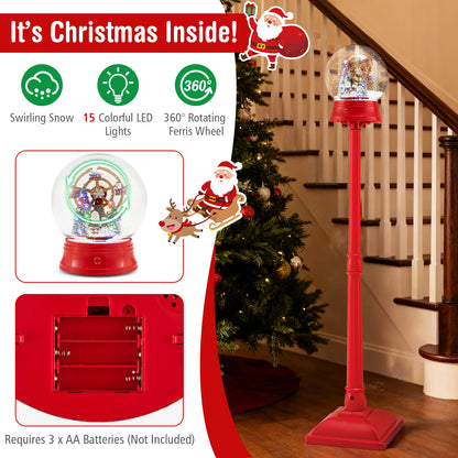 5 Ft Christmas Snow Globe Musical Street Lamp On Stand, Red Christmas Decor & Accessories at Gallery Canada