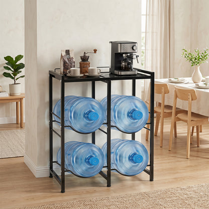 5 Gallon Water Jug Holder, 4 Bottles, Black