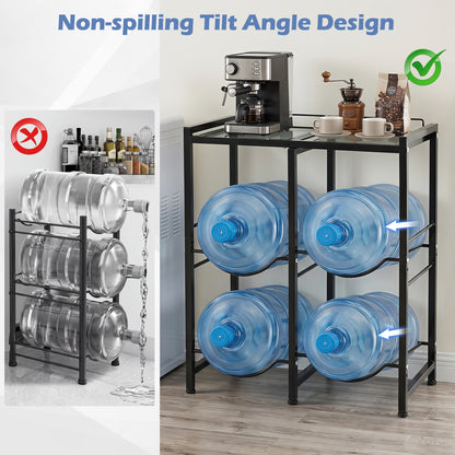 5 Gallon Water Jug Holder, 4 Bottles, Black