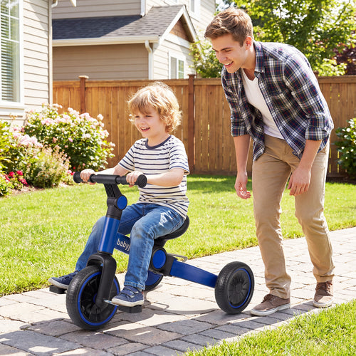 5-In-1 Toddler Bike With Removable Pedals, Blue