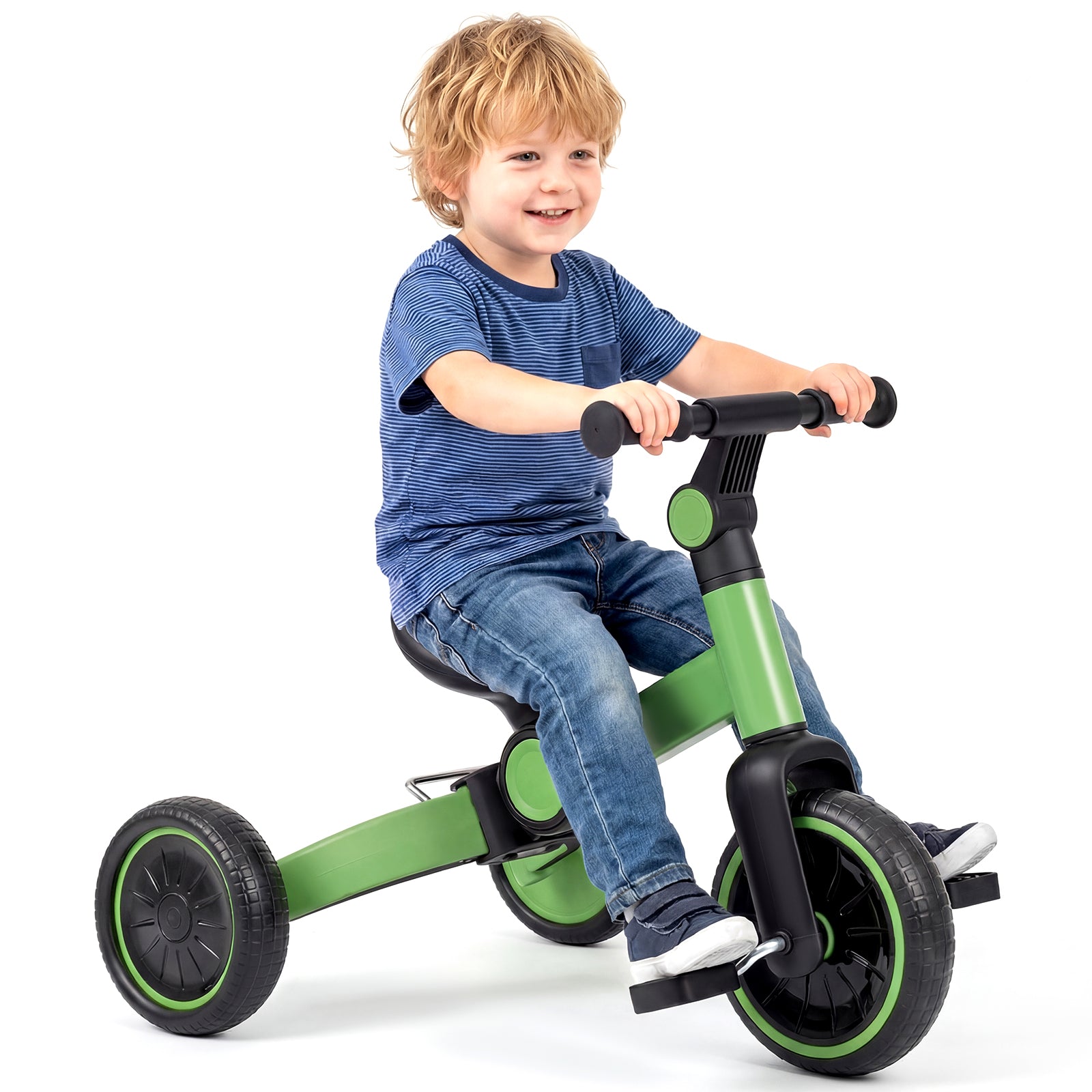 5-In-1 Toddler Bike, Kids Balance Bike With Removable Pedals, Green Balance Bikes at Gallery Canada
