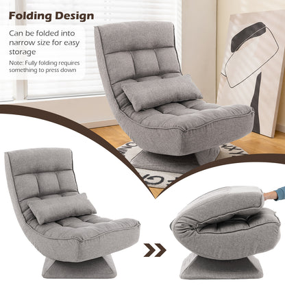 5-Level Adjustable 360° Swivel Floor Chair, Gray Floor Chairs at Gallery Canada