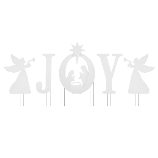 5 PCS Nativity Christmas Yard Sign Set, Angels, White Christmas Decor & Accessories White at Gallery Canada