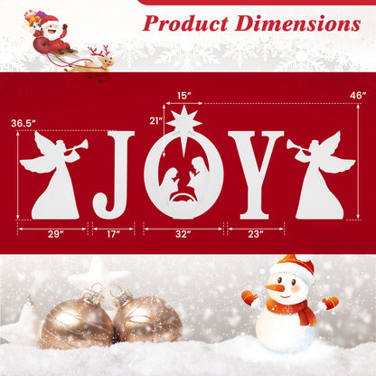 5 PCS Nativity Christmas Yard Sign Set, Angels, White