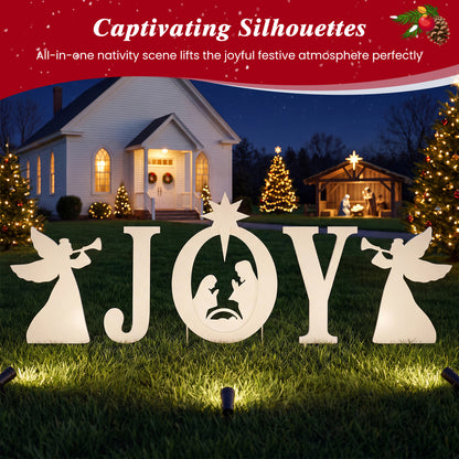 5 PCS Nativity Christmas Yard Sign Set, Angels, White