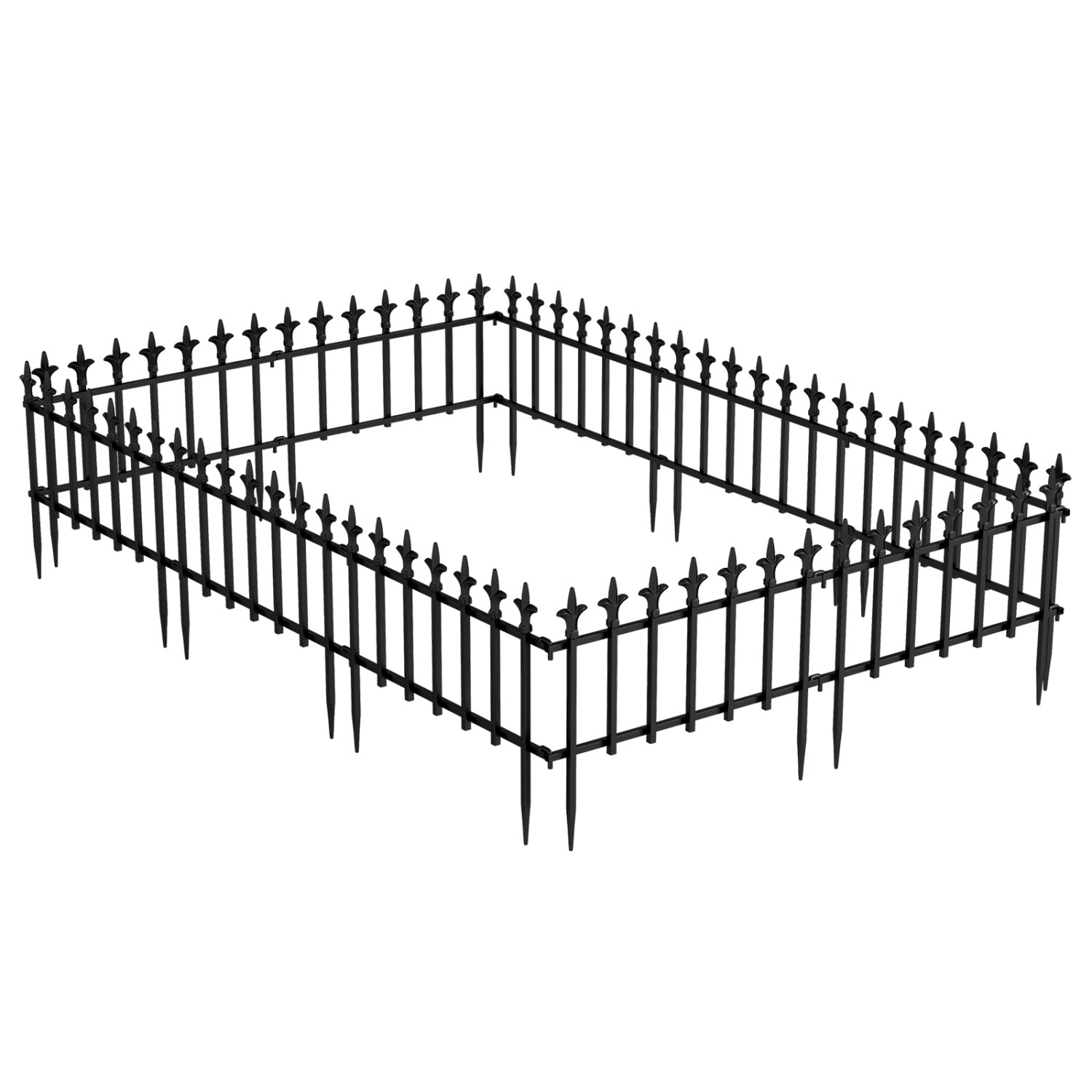 5-Pack/10-Pack Decorative Metal Garden Fence No Dig Landscape Fencing for Lawn-M Decorative Fencing & Flooring Black at Gallery Canada