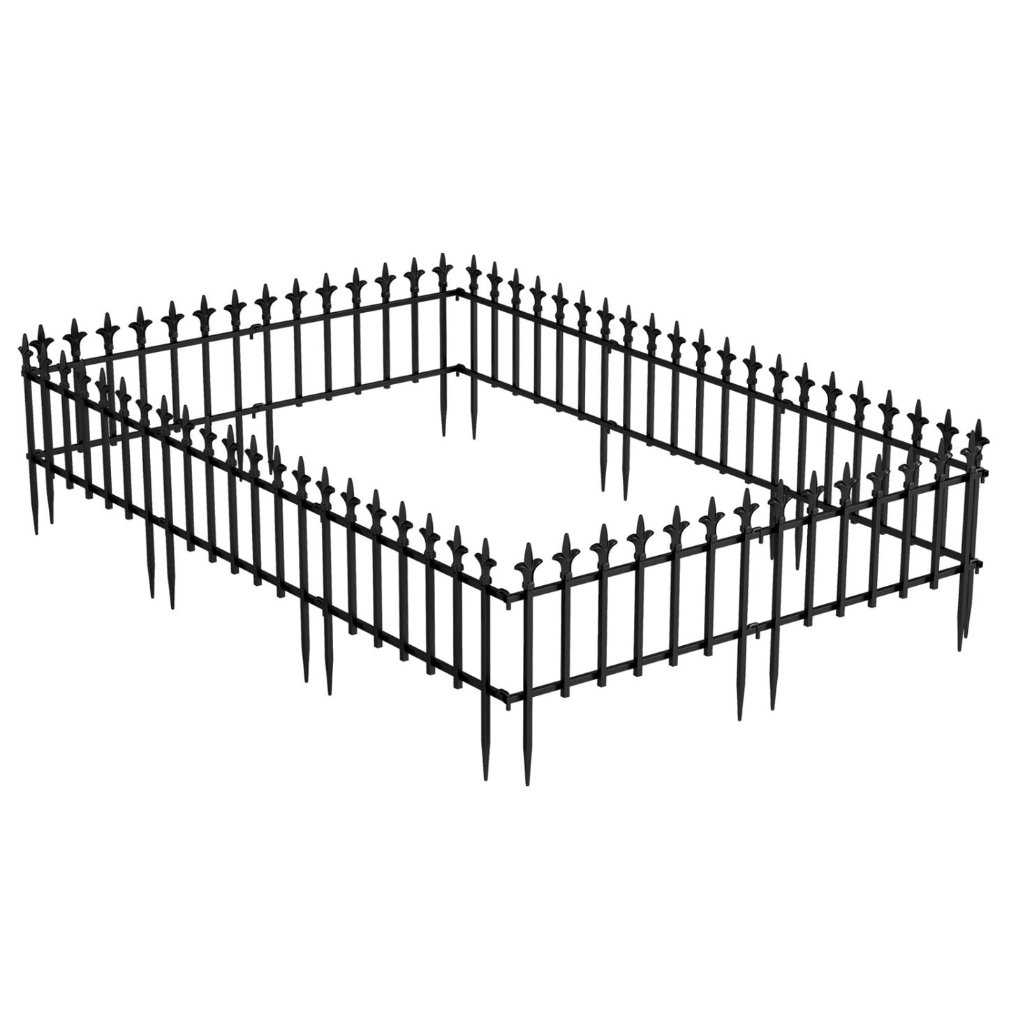 5-Pack/10-Pack Decorative Metal Garden Fence No Dig Landscape Fencing for Lawn-M Decorative Fencing & Flooring Black at Gallery Canada