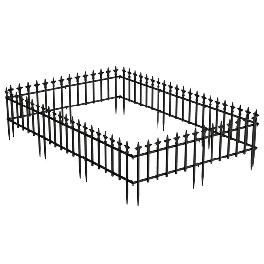 5-Pack/10-Pack Decorative Metal Garden Fence No Dig Landscape Fencing for Lawn-M Decorative Fencing & Flooring Black at Gallery Canada