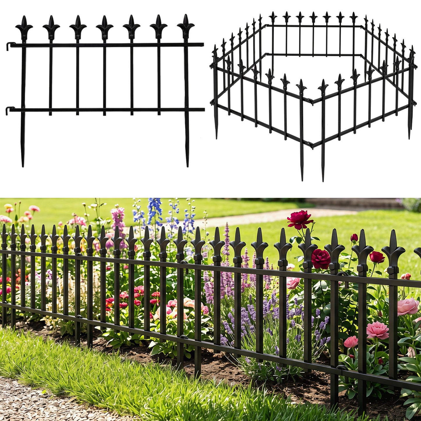 5-Pack/10-Pack Decorative Metal Garden Fence No Dig Landscape Fencing for Lawn-S Decorative Fencing & Flooring at Gallery Canada