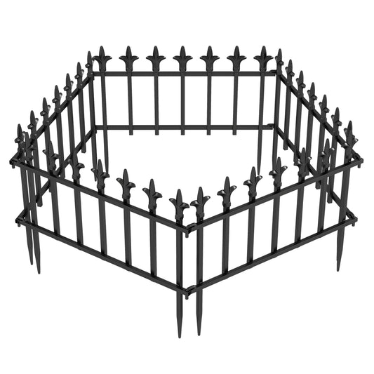 5-Pack/10-Pack Decorative Metal Garden Fence No Dig Landscape Fencing for Lawn-S Decorative Fencing & Flooring Black at Gallery Canada