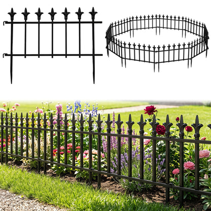 5-Pack/10-Pack Decorative Metal Garden Fence No Dig Landscape Fencing for Lawn-M Decorative Fencing & Flooring at Gallery Canada
